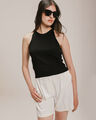 Top Punto Cuello Halter,NEGRO